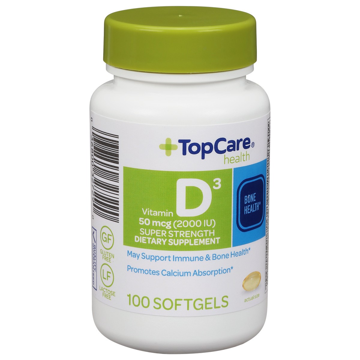 slide 3 of 10, TopCare Vitamin D3 Soft Gel, 100 ct