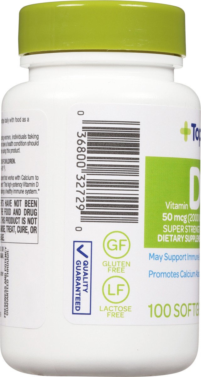 slide 8 of 10, TopCare Vitamin D3 Soft Gel, 100 ct