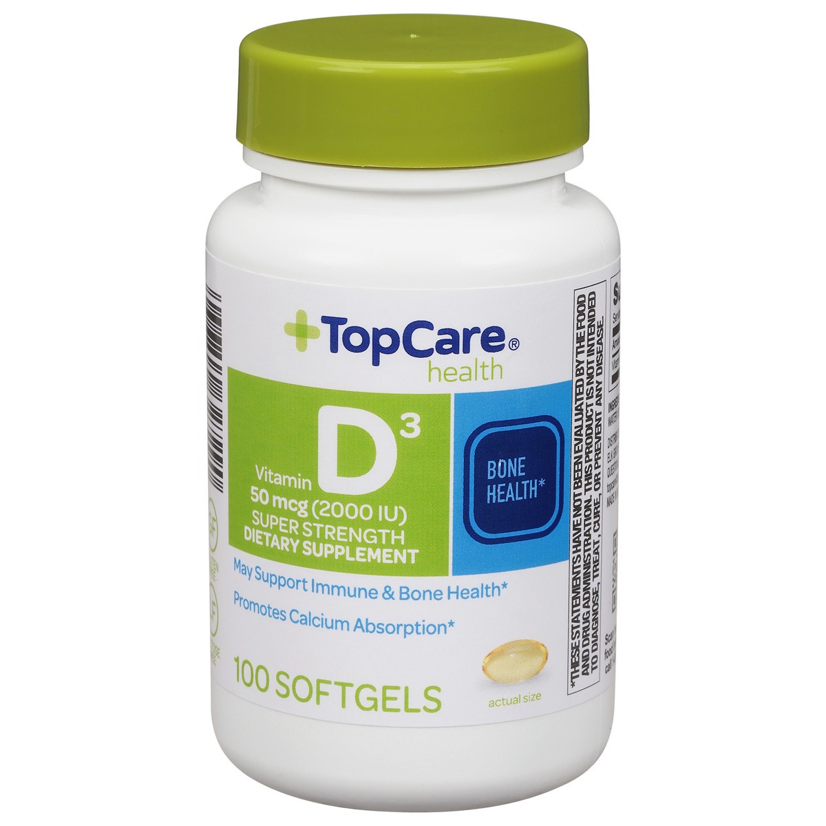 slide 2 of 10, TopCare Vitamin D3 Soft Gel, 100 ct