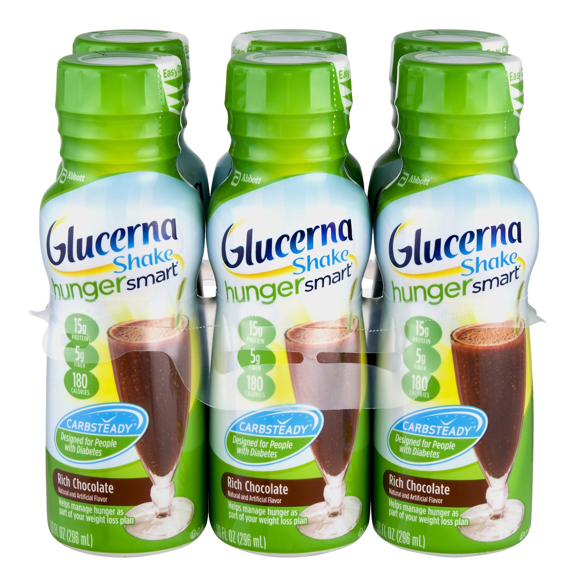 slide 1 of 8, Glucerna Hunger Smart Classic Chocolate Shake Bottle 6 ea, 6 ct; 10 fl oz
