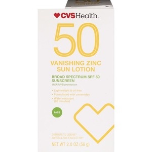 slide 1 of 1, CVS Health Vanishing Zinc Face Sunscreen Lotion Spf 50, 2 oz