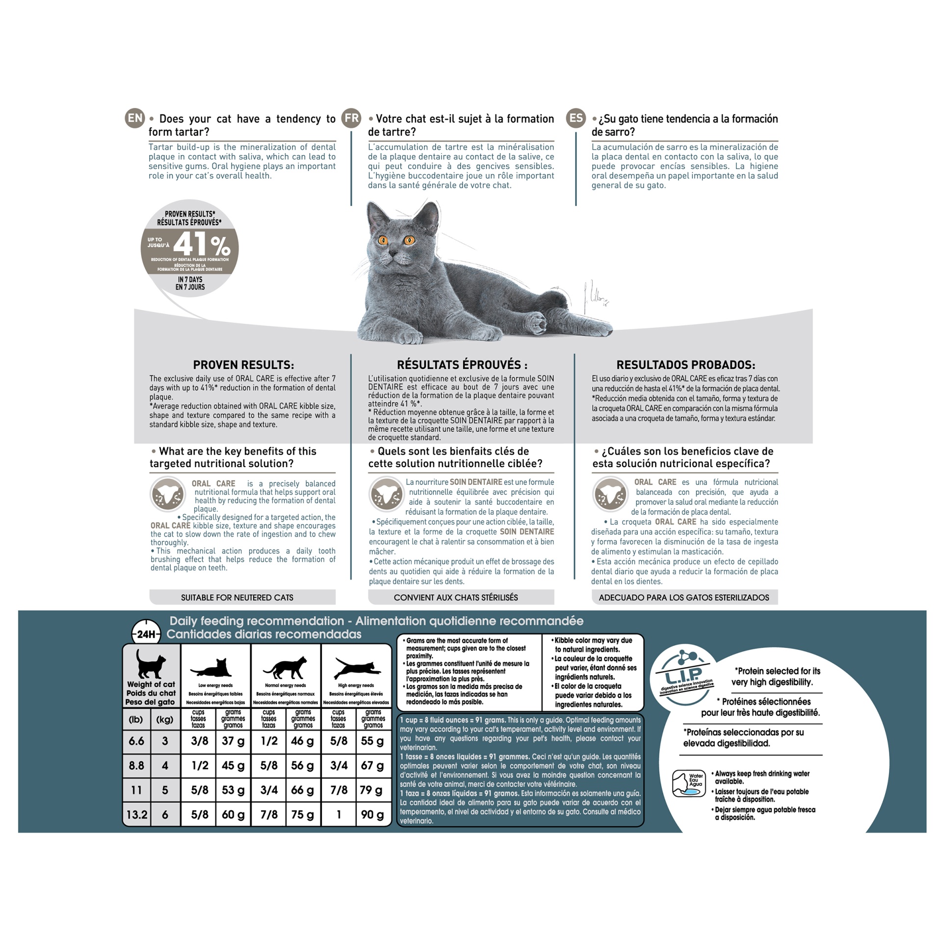 slide 9 of 9, Royal Canin Feline Care Nutrition Oral Care Adult Dry Cat Food, 3 lb