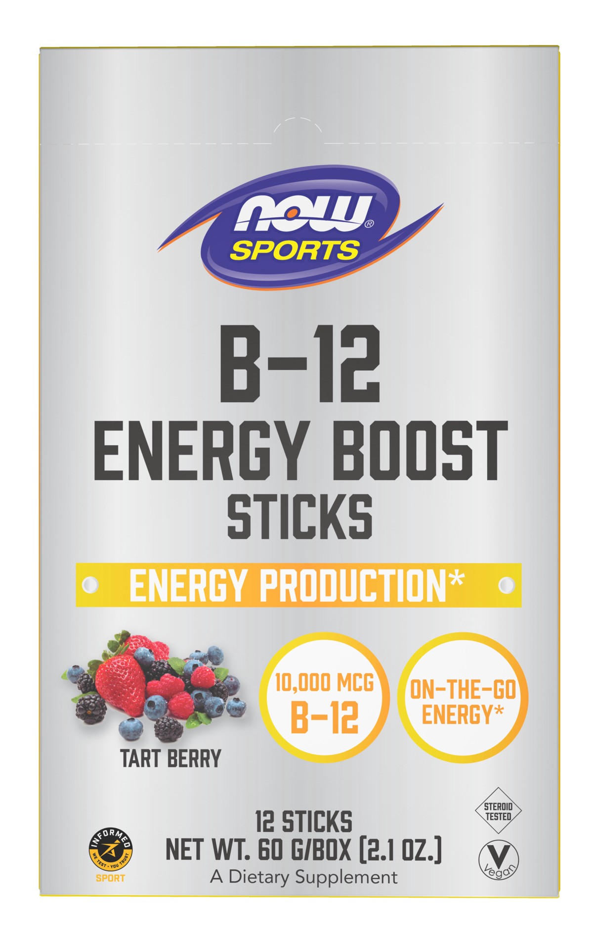 slide 1 of 5, NOW Foods B12 Energy Boost Sticks, 12 ct