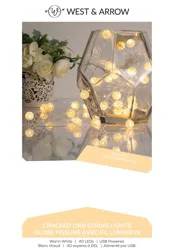 Cracked Orb Copper Wire LED String Lights