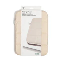 U Brands Medium Nylon Puffer Zipping Laptop Sleeve Case, 9.75" x 13.5", Sand