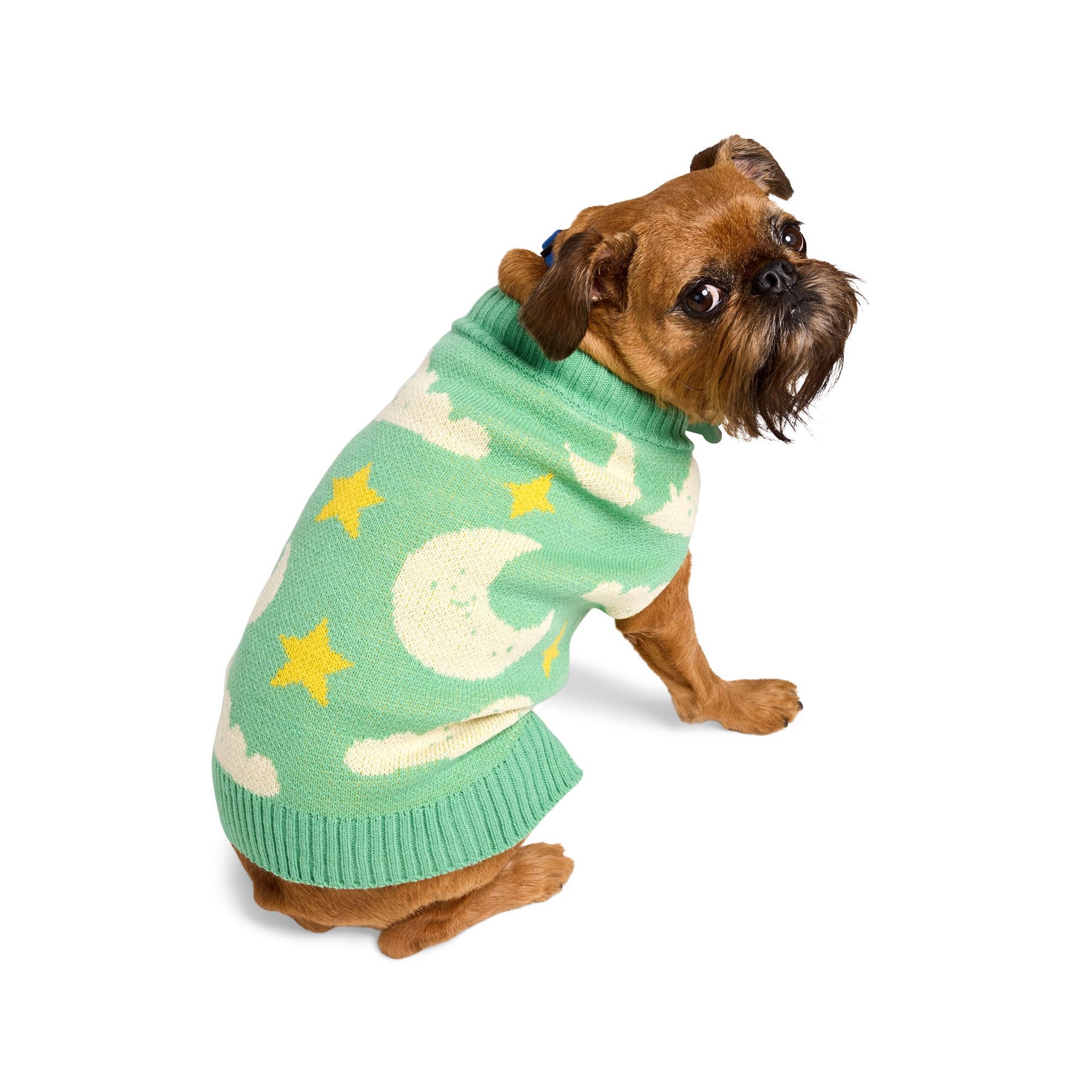 slide 1 of 1, YOULY Star & Moon Pet Sweater, X-Small, 1 ct