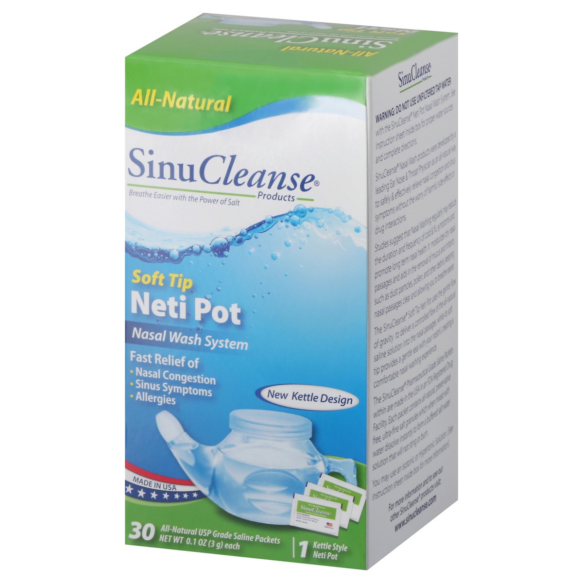 slide 7 of 9, SinuCleanse Sinus Congestion, Clear Blue-Sinucleanse Netipot, 1 ct