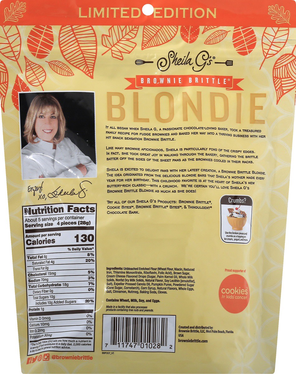 slide 2 of 7, Sheila G's Blondie Pumpkin Spice Brownie Brittle Seasonal, 5 oz