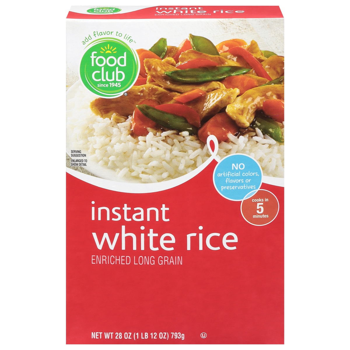 slide 1 of 1, Food Club Enriched Long Grain Instant White Rice, 28 oz