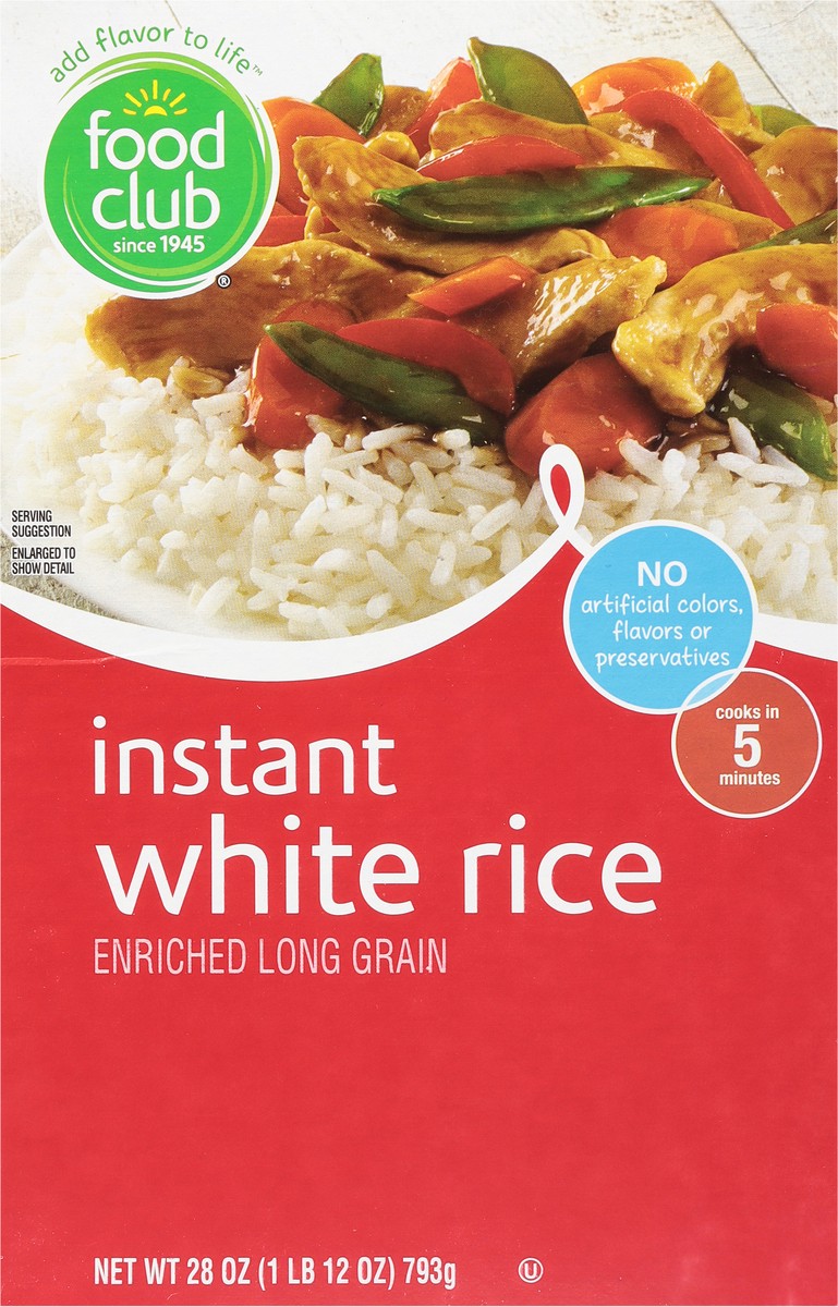 slide 6 of 9, Food Club Long Grain Instant White Rice 28 oz, 28 oz