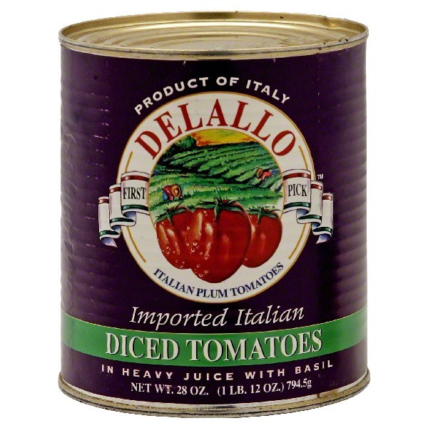 slide 1 of 1, DeLallo Diced Tomatoes with Basil in Heavy Juice, 28 oz