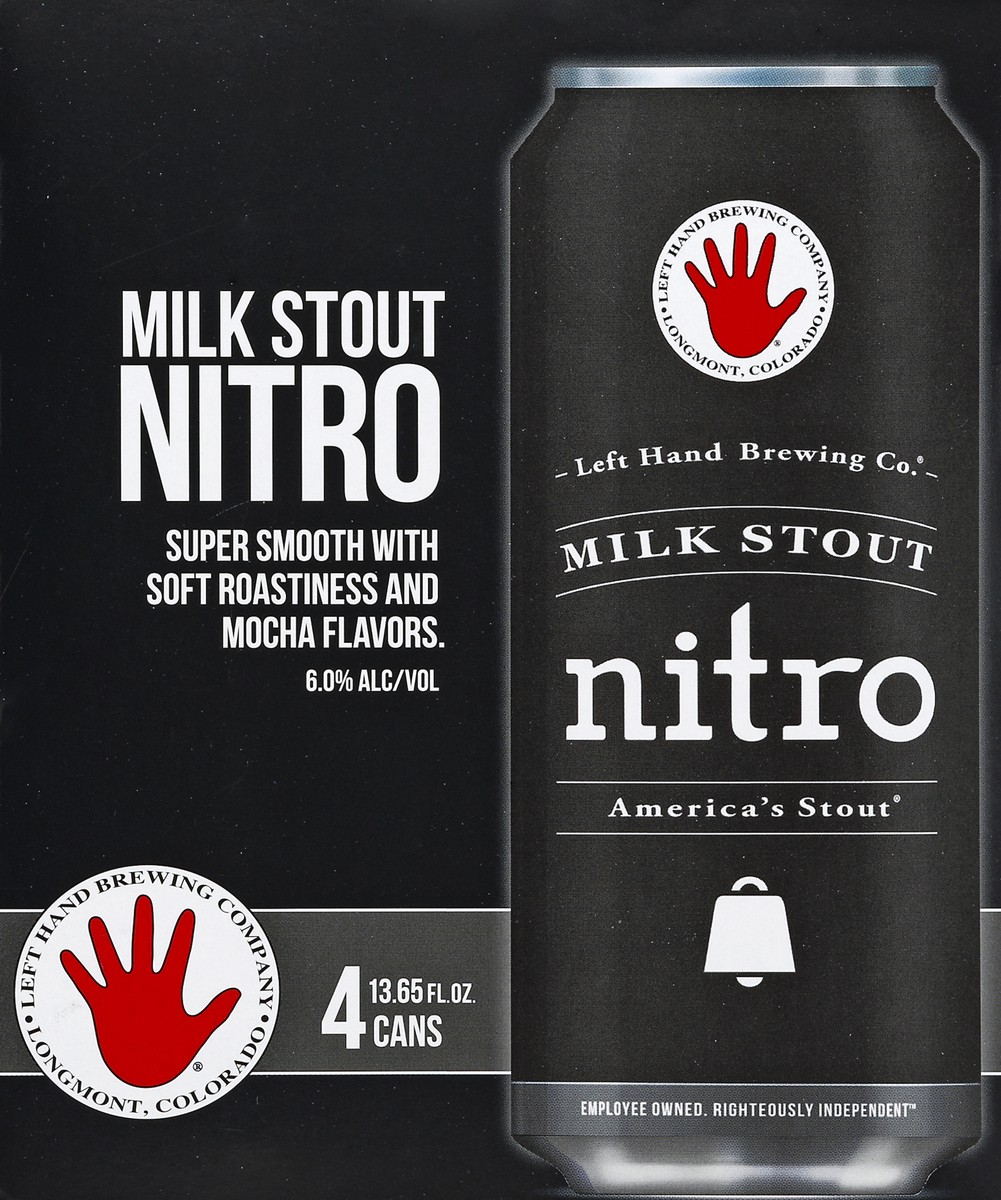 slide 6 of 6, Left Hand Brewing Co. Milk Stout Nitro Cans, 4 ct; 13.65 oz