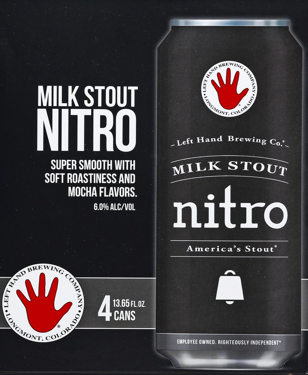 slide 3 of 6, Left Hand Brewing Co. Milk Stout Nitro Cans, 4 ct; 13.65 oz