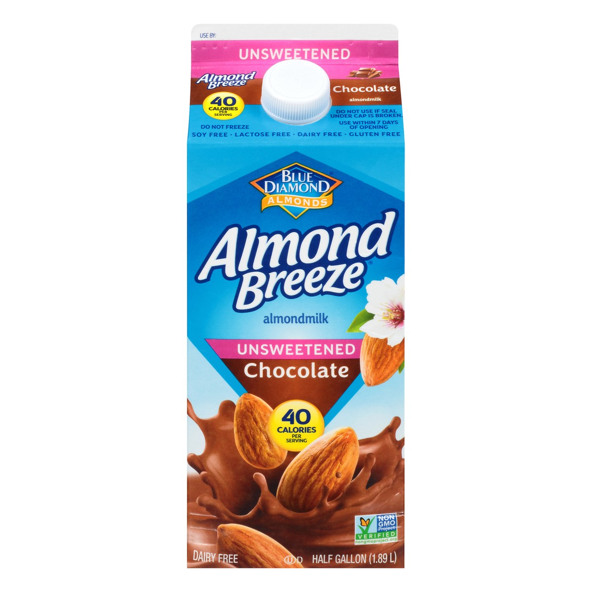 slide 2 of 13, Almond Breeze Blue Diamond Almond Breeze Unsweetened Chocolate Almondmilk 0.5 gal. Carton, 1.89 liter