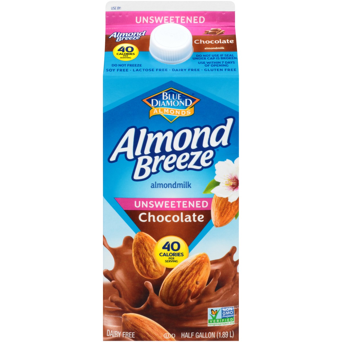 slide 1 of 13, Almond Breeze Blue Diamond Almond Breeze Unsweetened Chocolate Almondmilk 0.5 gal. Carton, 1.89 liter