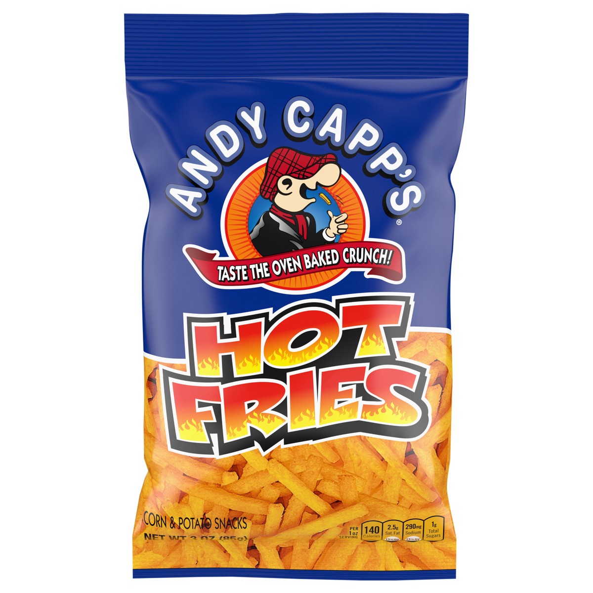 slide 1 of 5, Andy Capp's Hot Fries, 3 oz, 3 oz