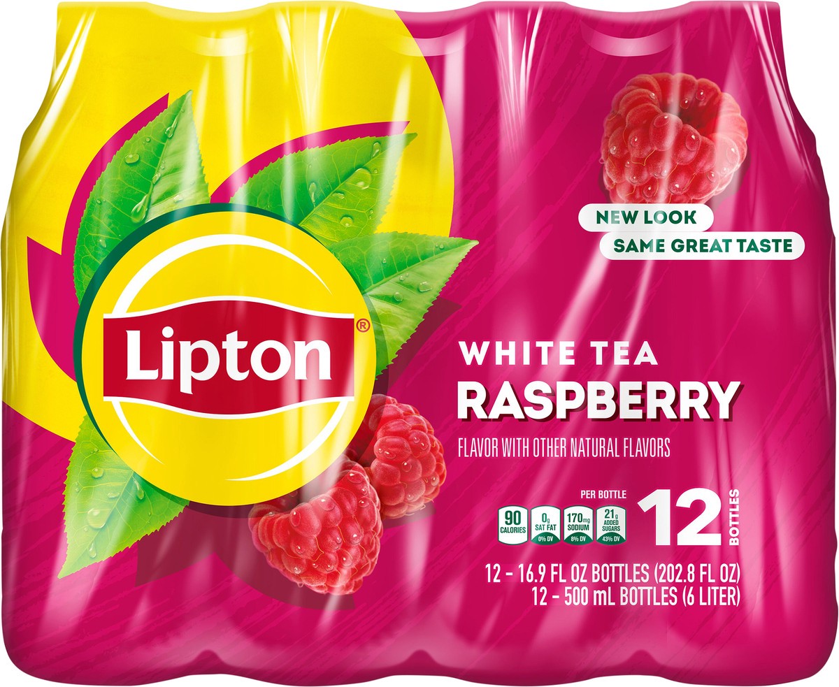 slide 2 of 3, Lipton White Tea Raspberry 16.9 Fl Oz 12 Count, 12 ct