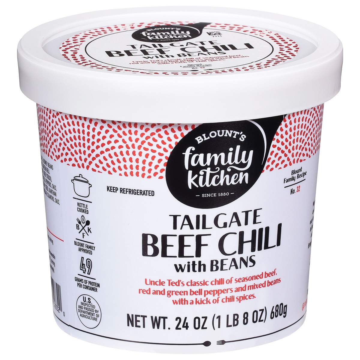 slide 13 of 13, Blount's Family Kitchen Tailgate Beef Chili with Beans, 24 oz (Gluten Free), 24 oz