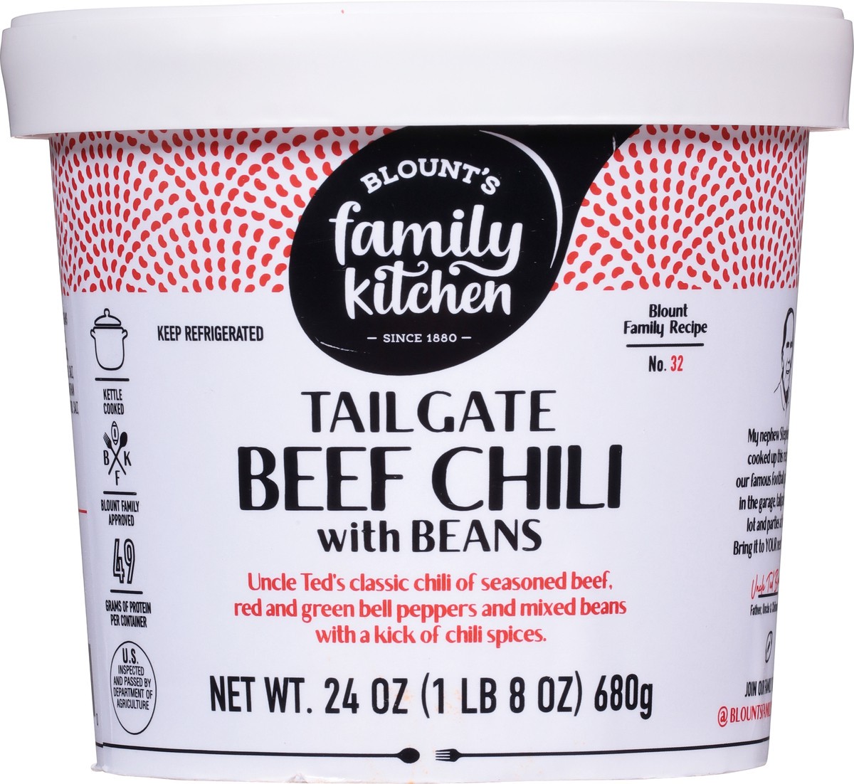 slide 10 of 13, Blount's Family Kitchen Tailgate Beef Chili with Beans, 24 oz (Gluten Free), 24 oz