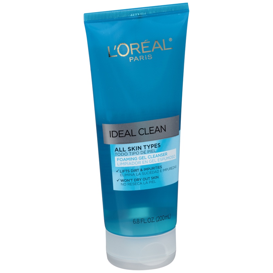 slide 1 of 1, L'Oréal Paris Ideal Clean Daily Foaming Gel Cleanser, 6.8 oz