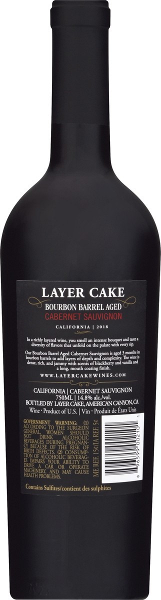 slide 9 of 9, Layer Cake 2018 California Bourbon Barrel Aged Cabernet Sauvignon Cabernet Sauvignon 750 ml, 750 ml