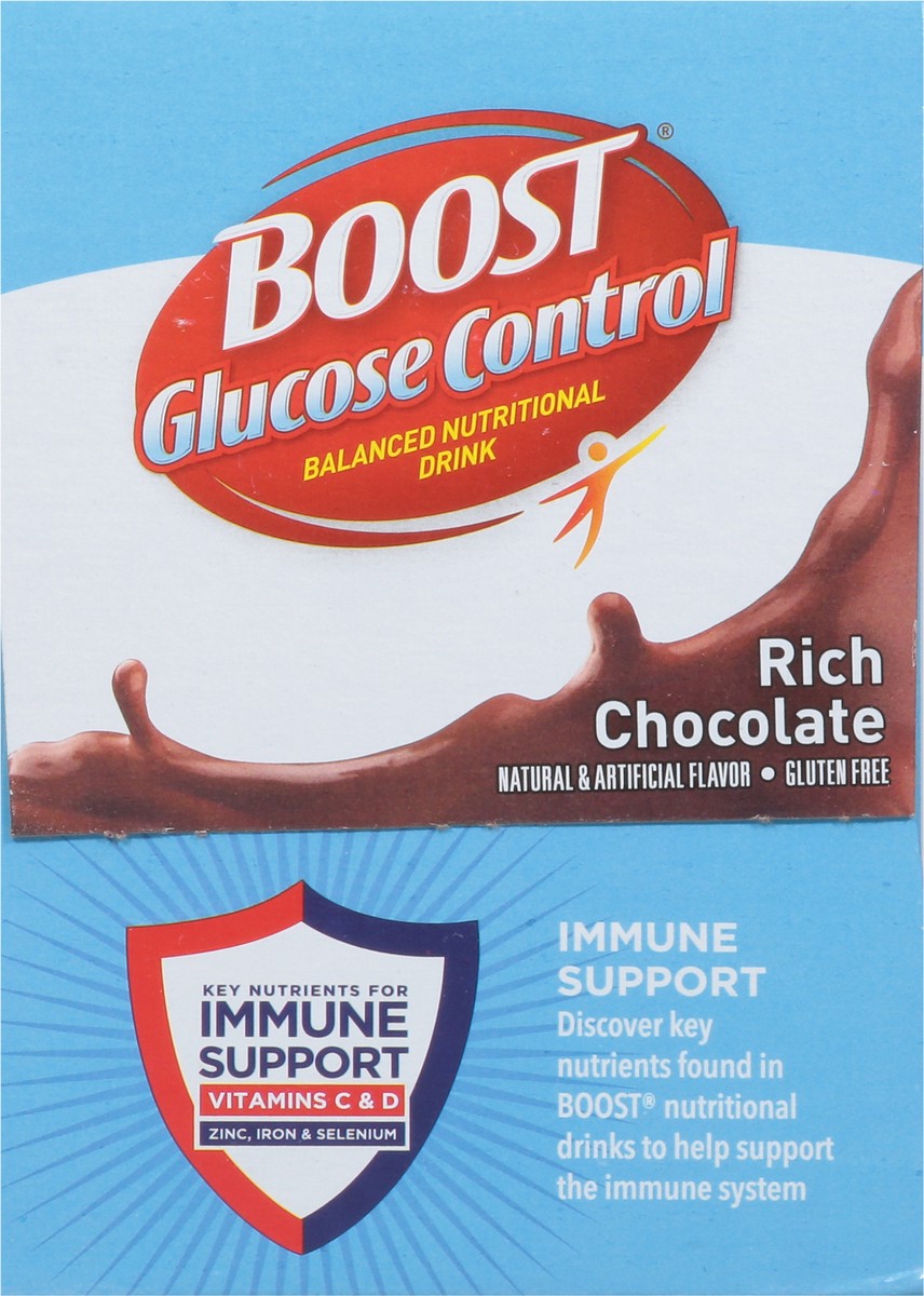 slide 5 of 9, Boost Glucose Control Nutritional Drink, Rich Chocolate, 16 g Protein, 6 - 8 fl oz Cartons, 6 ct; 8 fl oz