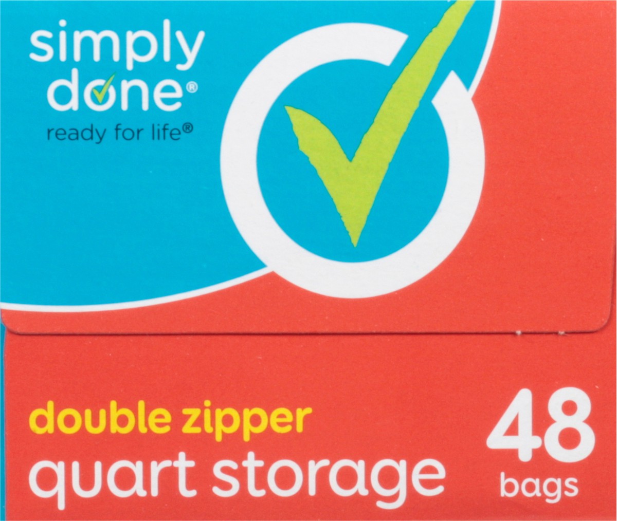 slide 7 of 16, Simply Done Quart Size Double Zipper Storage Bags 48 ea, 48 ct