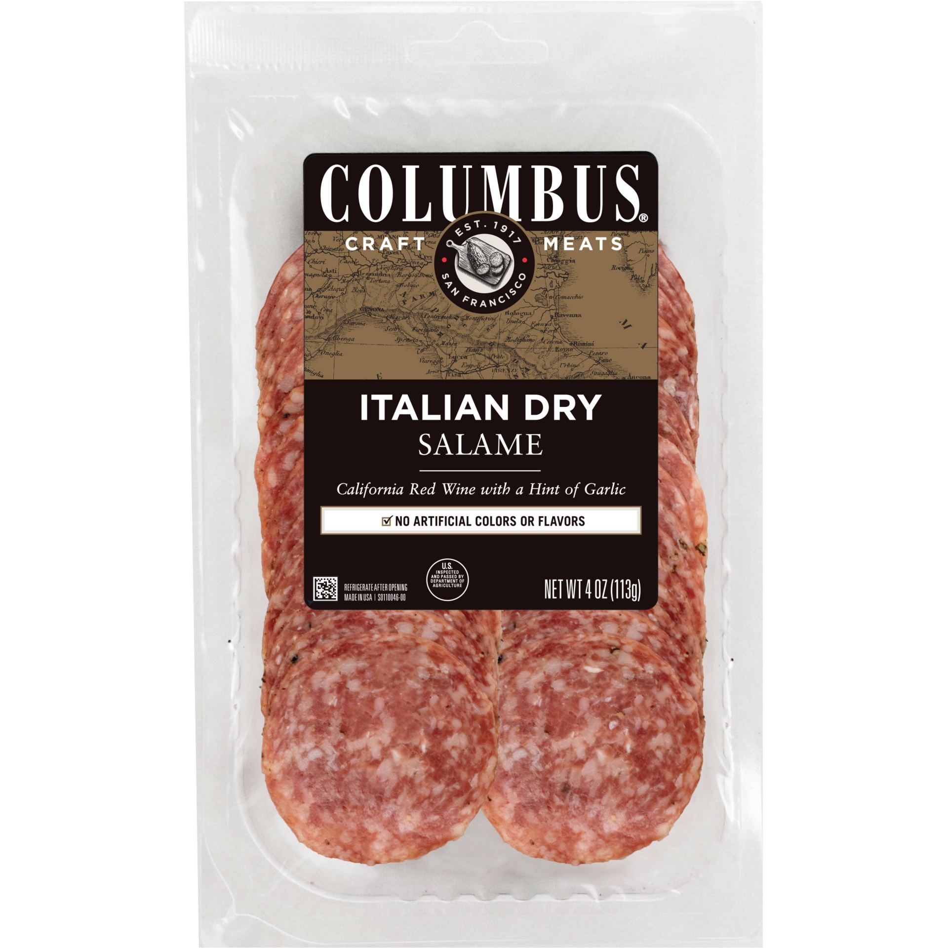 slide 1 of 1, Columbus Italian Dry Salami - 4oz, 4 oz