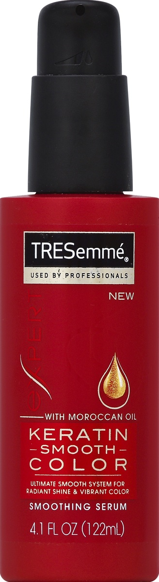 slide 5 of 6, TRESemmé Expert With Moroccan Oil Keratin Smooth Color Smoothing Serum, 4.1 fl oz