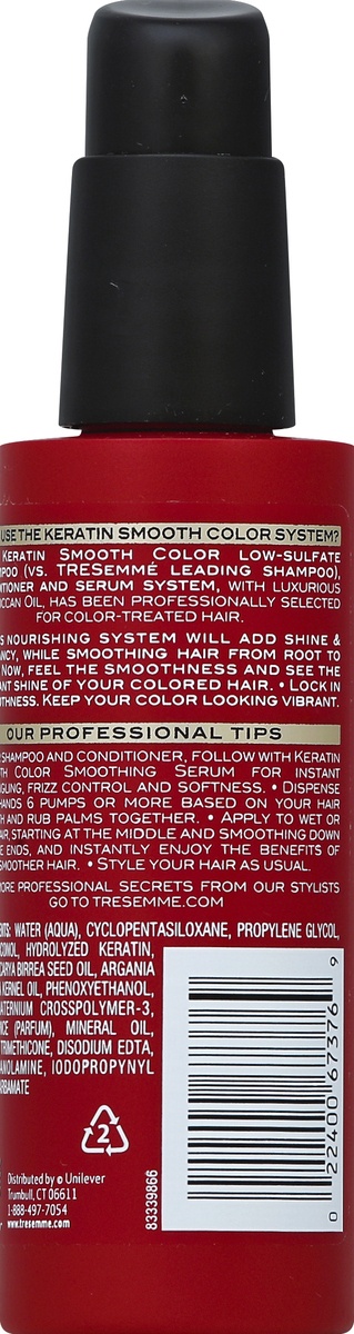 slide 6 of 6, TRESemmé Expert With Moroccan Oil Keratin Smooth Color Smoothing Serum, 4.1 fl oz