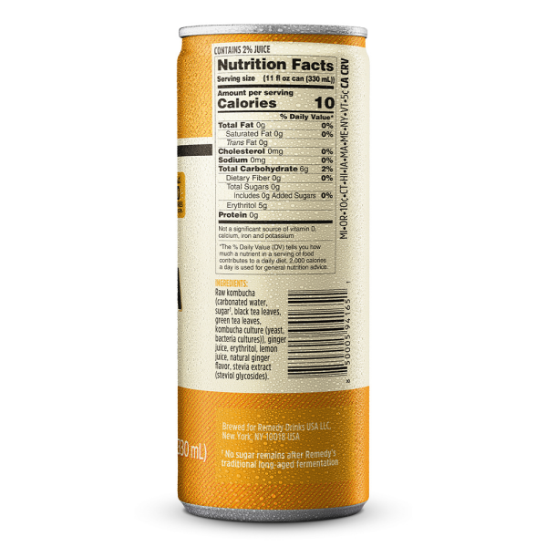 slide 5 of 7, Remedy Organic Ginger Lemon Kombucha 11 fl oz, 11 fl oz