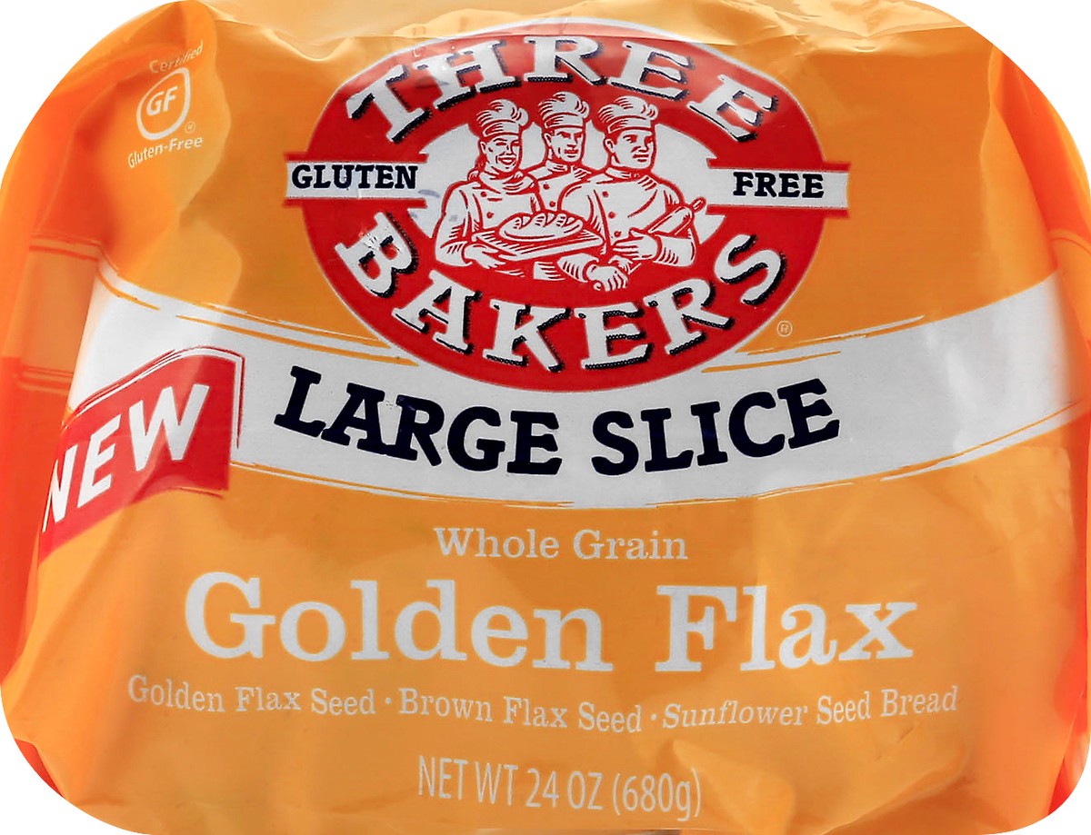 slide 8 of 13, Three Bakers Large Slice Whole Grain Golden Flax Bread 24 oz, 24 oz