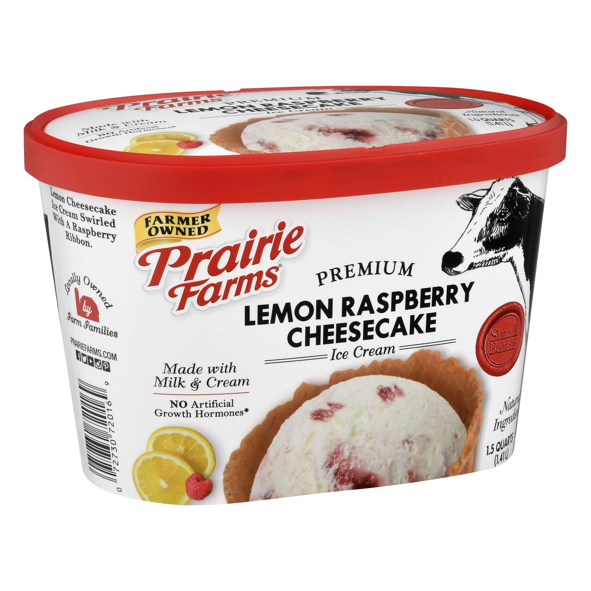 slide 2 of 9, Prairie Farms Premium Lemon Raspberry Cheesecake Ice Cream 1.5 qt, 1.5 qt