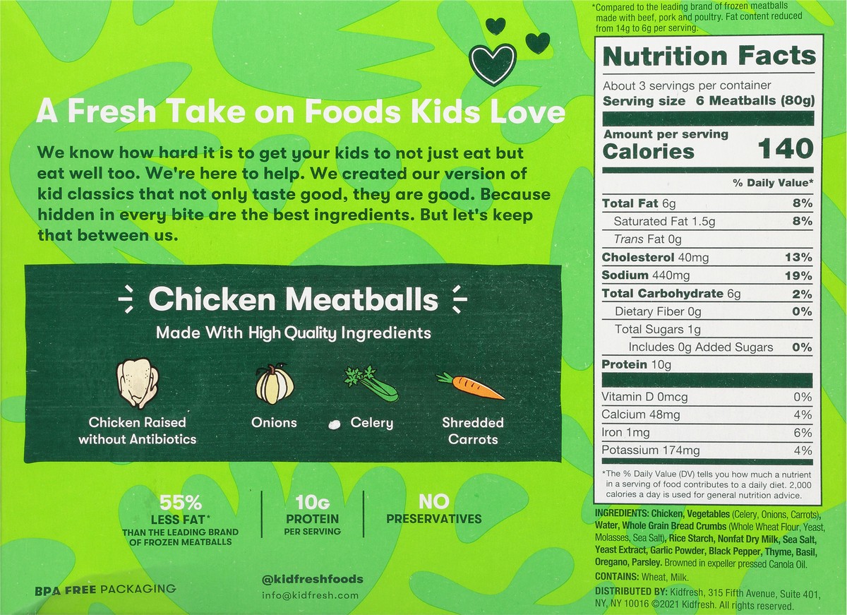 slide 12 of 13, Kidfresh Chicken Meatballs, 8 oz