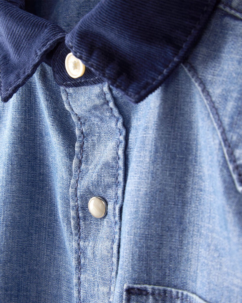 slide 3 of 3, Oshkosh Boys Western Chambray Long-Sleeve Button-Down Shirt - Blue Blue 14, 1 ct