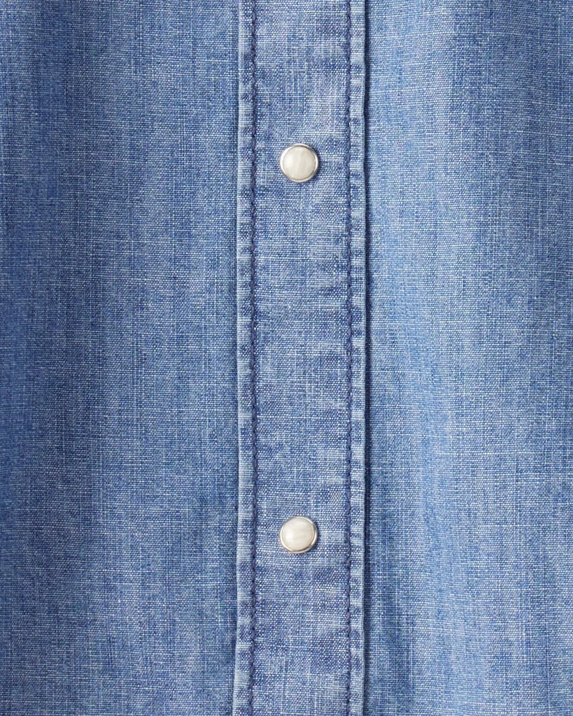 slide 2 of 3, Oshkosh Boys Western Chambray Long-Sleeve Button-Down Shirt - Blue Blue 14, 1 ct