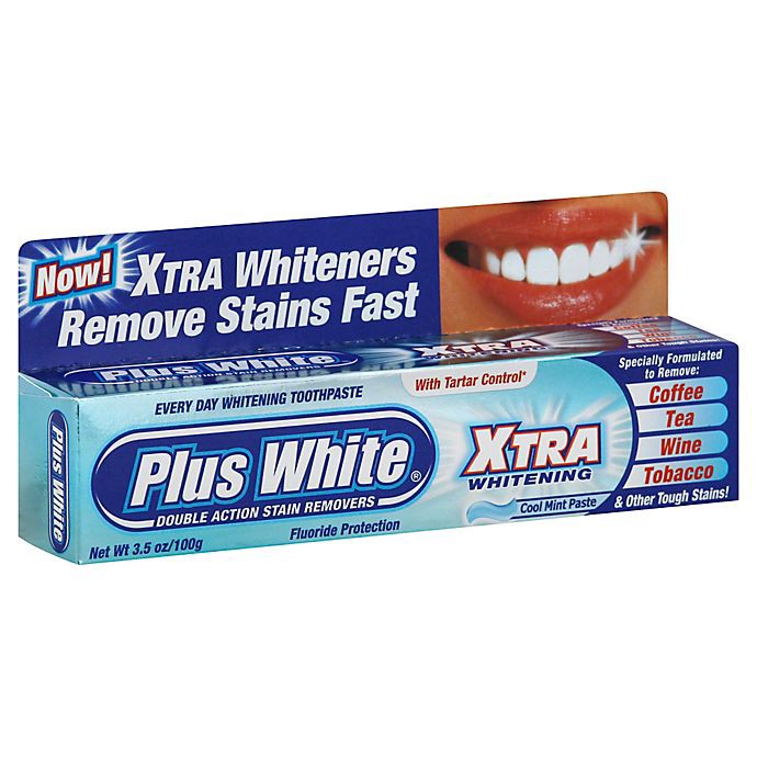 slide 1 of 6, Plus White Toothpaste, Fluoride Protection, Xtra Whitening, with Tartar Control, Cool Mint Paste, 3.5 oz