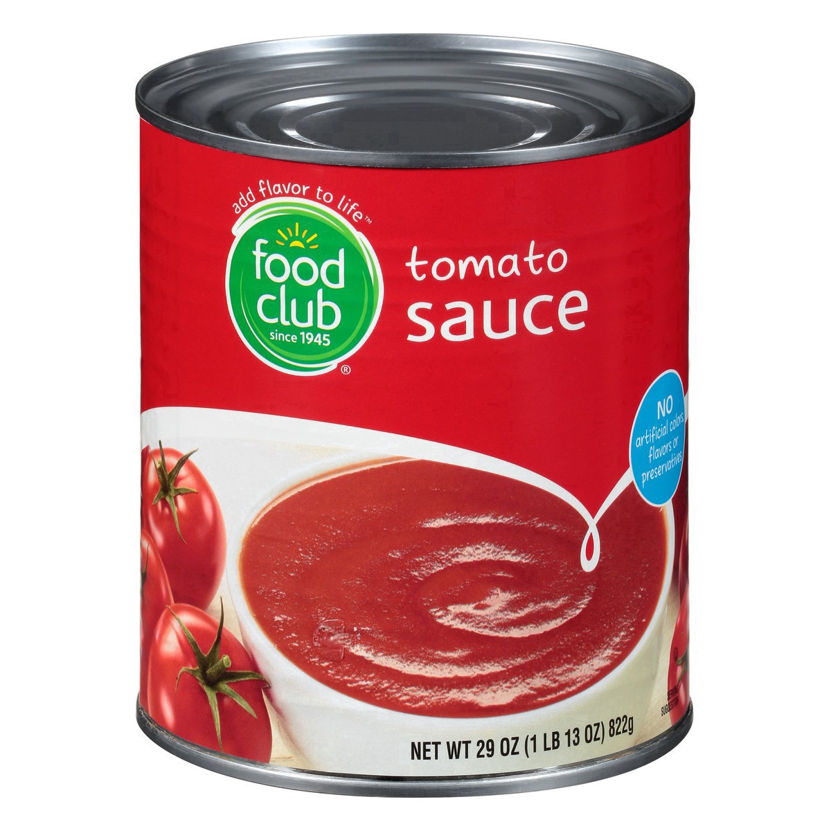 slide 9 of 30, Food Club Tomato Sauce Can, 29 oz