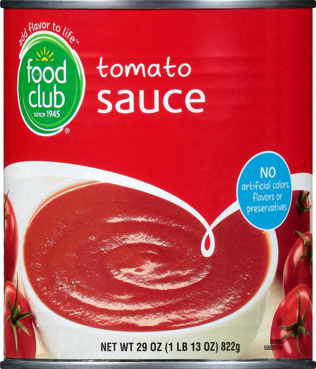 slide 12 of 30, Food Club Tomato Sauce Can, 29 oz