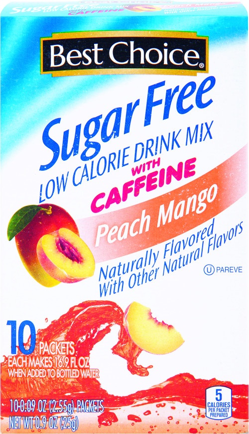 slide 1 of 1, Best Choice Peach Mango Sugar Free With Caffeine Drink Mix Sticks - 10 ct, 10 ct