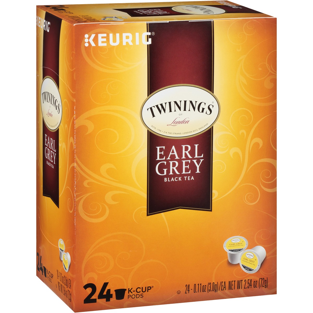 slide 7 of 12, Twinings of London Earl Grey Black Tea 24 ct K-Cup Pods 2.54 oz. Box, pack 24