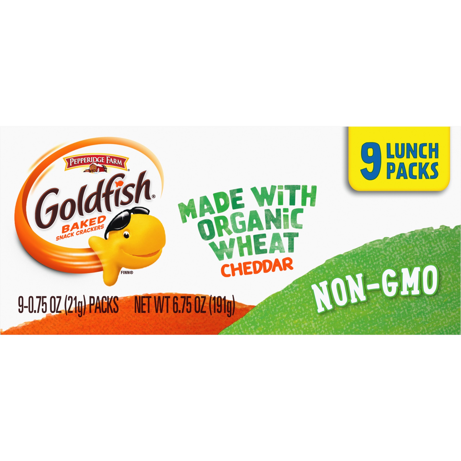 slide 2 of 5, Goldfish Cheddar Organic Wheat Baked Snack Crackers, 9 ct; 0.75 oz