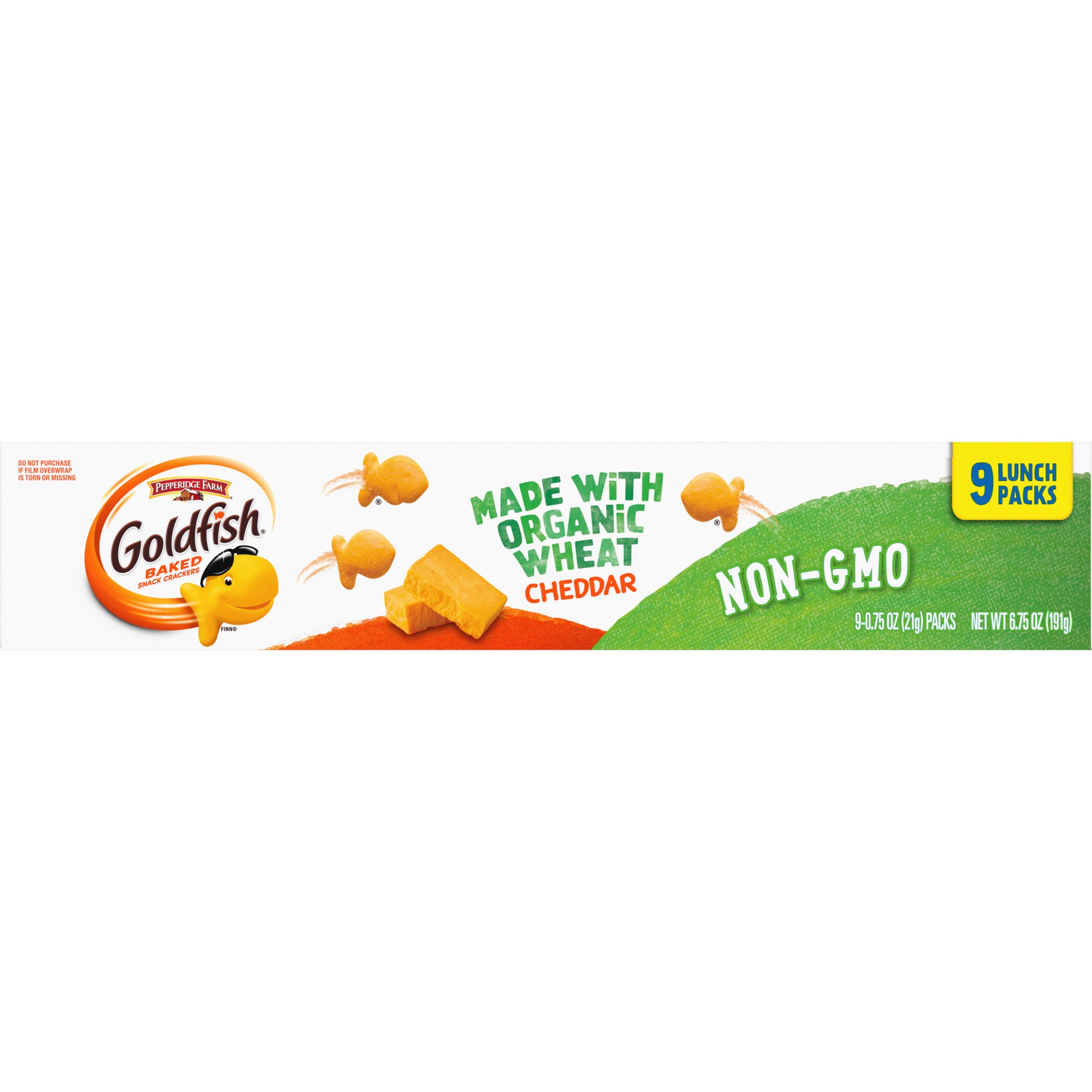 slide 5 of 5, Goldfish Cheddar Organic Wheat Baked Snack Crackers, 9 ct; 0.75 oz