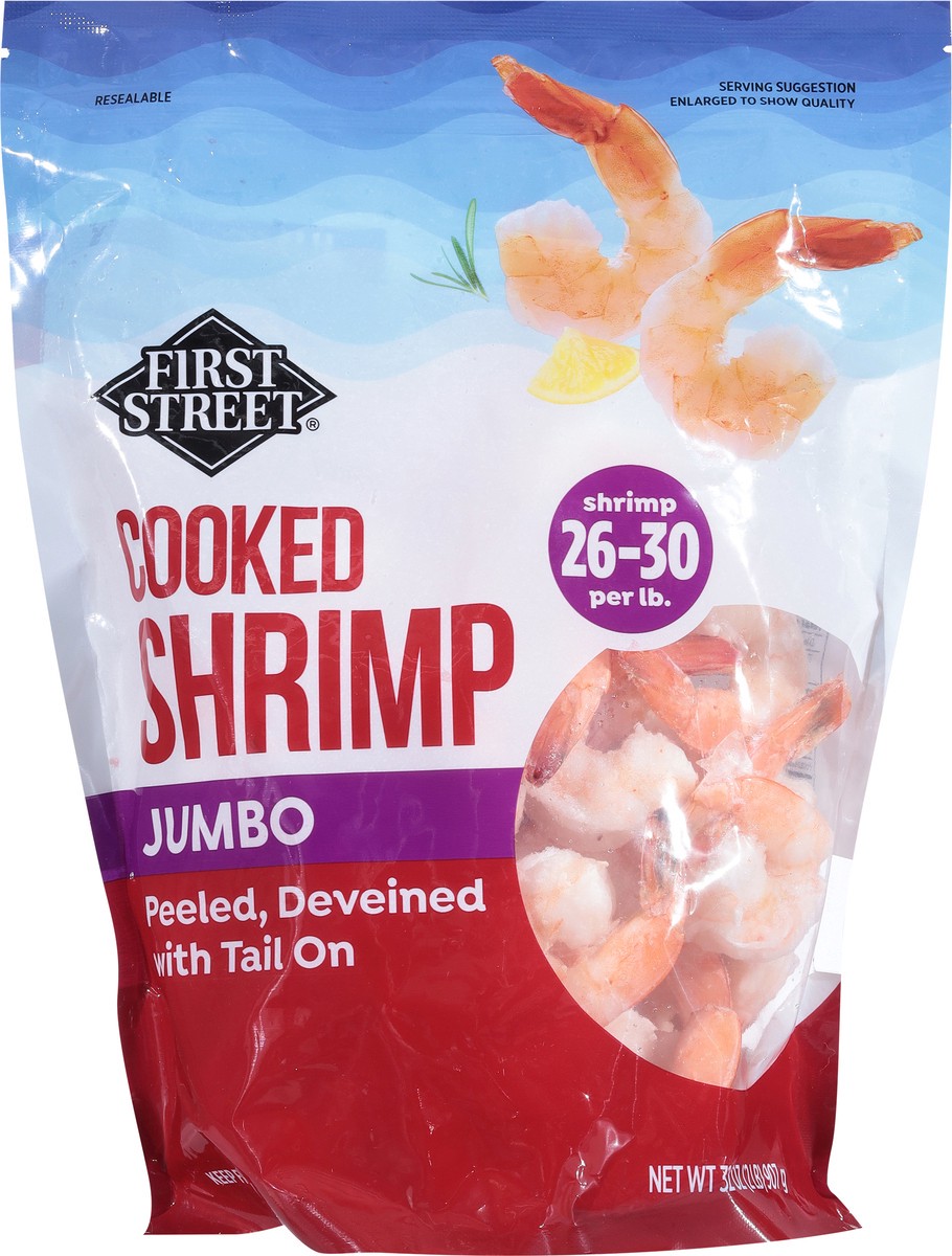 slide 13 of 14, First Street 26/30 Cooked Tail On Shrimp, 2 lb