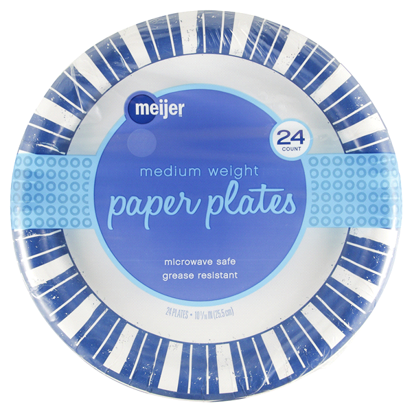 slide 1 of 1, Meijer Paper Plates, 24 ct; 10 in
