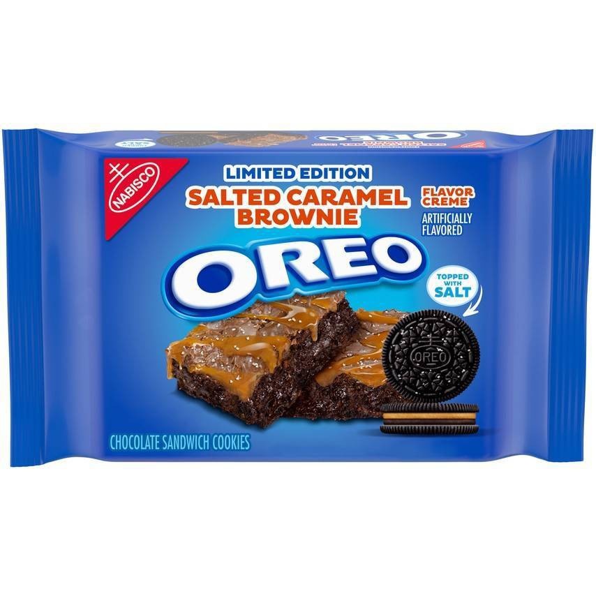 slide 1 of 1, Nabisco Oreo Limited Edition Salted Caramel Brownie Chocolate Sandwich Cookies, 12.2 oz