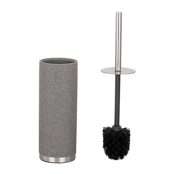 slide 2 of 2, DKNY Highline Toilet Brush with Holder - Grey/Brushed Nickel, 1 ct
