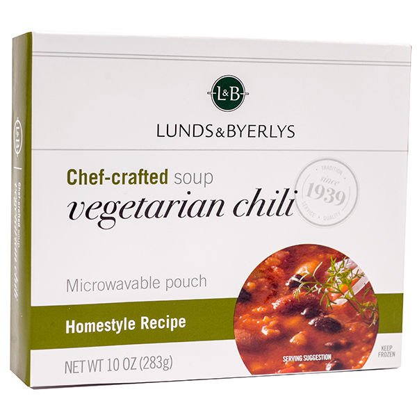 slide 1 of 1, L&B Vegetarian Chili, 10 oz