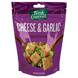 Fresh Gourmet 3oz HMS Cheese & Garlic Croutons, Bag