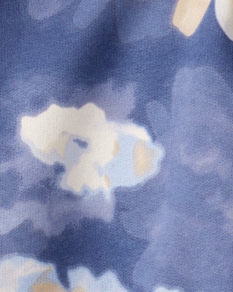 slide 2 of 2, Oshkosh Girls Floral Print DayDream Fleece Hooded Zip-Up Jacket - Blue Blue 7, 1 ct